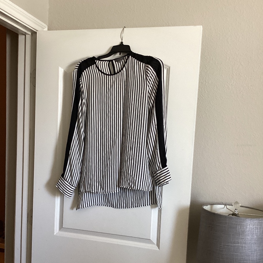 Vince Camuto striped long sleeved blouse